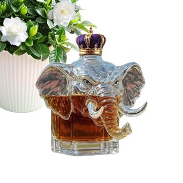 Imagem de Garrafa de uísque animal – Garrafa de vidro de elefante engraçada – Decoração de casa para Natal, churrasco, casamentos, festas de reunião de família