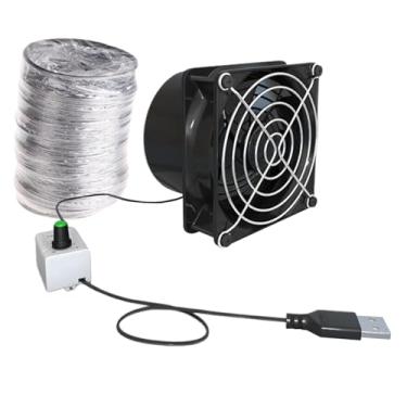Imagem de Exaustor - Ventilador extrator de fumaça absorvente | USB Mini absorvente em linha Booster Exaustor Velocidade ajustável para uso em casa de banho cozinha janela