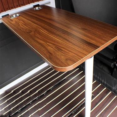 Imagem de Mesa de parede com suportes ajustáveis de aço – mesa dobrável para trailer, escritório, quarto ou cozinha – mesa dobrável branca