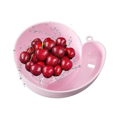 Imagem de Cesta de drenagem de caracol, cesta de frutas rotativa, tigela de lavagem de frutas rotativa com filtro, escorredor multiuso para cozinha, legumes, frutas para casa, dormitório, acampamento e