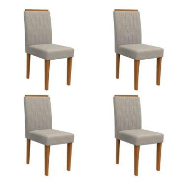 Imagem de Kit 04 Cadeiras de Jantar Analu Animalle Marfim WD25 Pés Ypê - D'Rossi