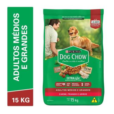Imagem de Ração Seca Cães Adultos Frango e Arroz 15kg Dog Chow