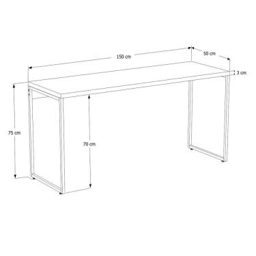 Imagem de Kit Escritório Estante 4 Prateleiras Mesa 150Cm Carvalho