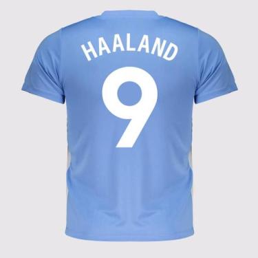 Imagem de Camisa Manchester City Shield Juvenil Azul 9 Haaland - Balboa, 16 ANOS