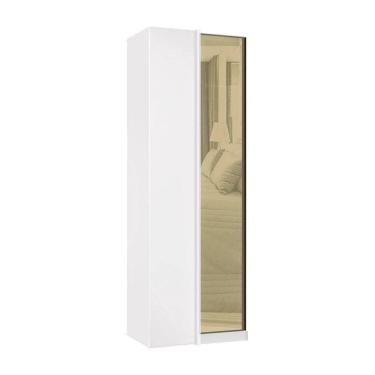 Imagem de Guarda Roupa Modulado Canto Reto 1 Porta 80cm Com Vidro Reflecta Bronze Prime Luciane Móveis