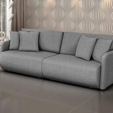 Imagem de Sofá Retrátil e Reclinável 280cm Linho Domus Grafite