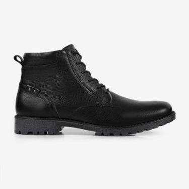 Imagem de Coturno Ferracini Preto Cross de Couro Legítimo Tratorado-Masculino