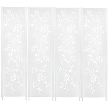 Imagem de 4 Biombo Pintado Reto Com Pés Folha Painel Mdf Divisor Divisória Separ