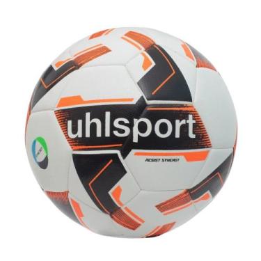 Imagem de Bola de Futebol Campo uhlsport Resist Synergy Branco/Preto/Laranja TAM