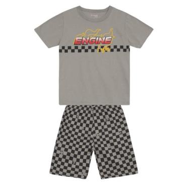 Imagem de Pijama infantil menino de corrida Brandili, 4, Cinza