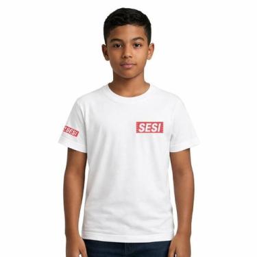 Imagem de Camiseta de manga curta Uniforme Sesi Escolar camisa unissex Infantil 