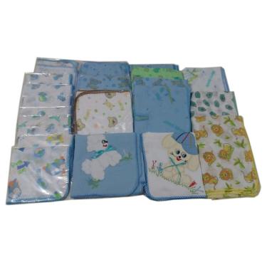 Imagem de Kit 10 Paninhos De Boca 9 Cueiros 3 Toalhas Fralda menino