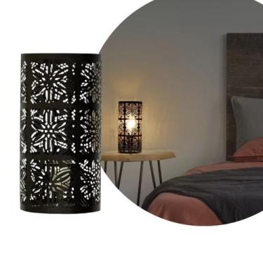 Imagem de Luminária de Mesa Abajur Flora Decoração Soquete E27 - Taschibra, Pret