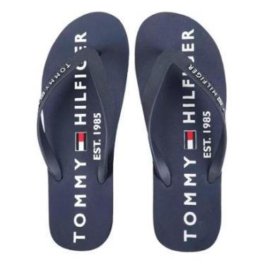 Imagem de Chinelo Tommy Hilfiger Masculino Rubber Strip Simon 34R Vermelho/ Marinho-Masculino