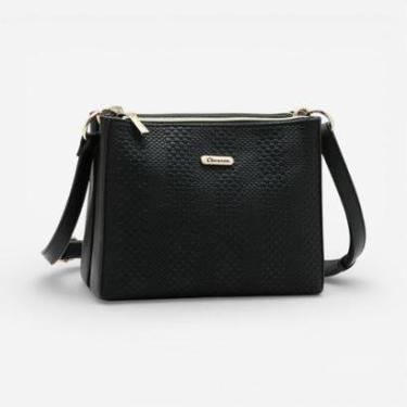 Imagem de Bolsa Feminina Chenson Transversal Mini Tressê Preta-Feminino