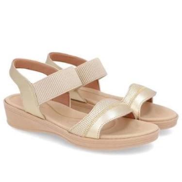 Imagem de Usaflex Sandália Feminina Conforto Salto Baixo Em Couro-Feminino