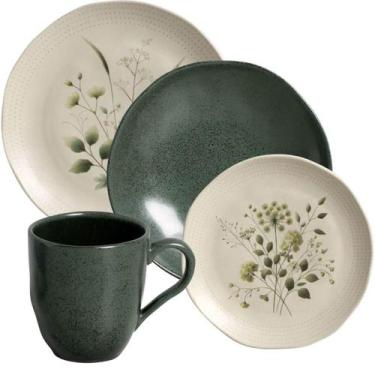 Imagem de Jogo 24 Peças Cerâmica Pratos Raso Fundo Sobremesa Caneca Porto Brasil