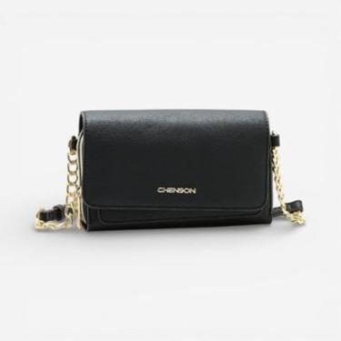 Imagem de Bolsa Feminina Chenson Original Transversal Preta-Feminino