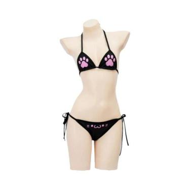 Imagem de Biquíni Feminino Com Estampa De Pata De Gato E Garra, Estilo Anime Kaw