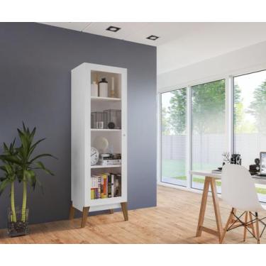 Imagem de Cristaleira 1 Porta Moderna com Acabamento UV - Genialflex, Branco