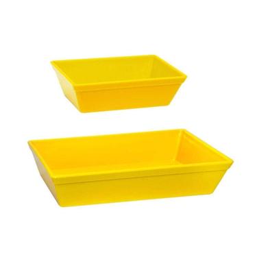Imagem de Kit Travessa Stillo Vemplast 2 Peças P+G Amarelo