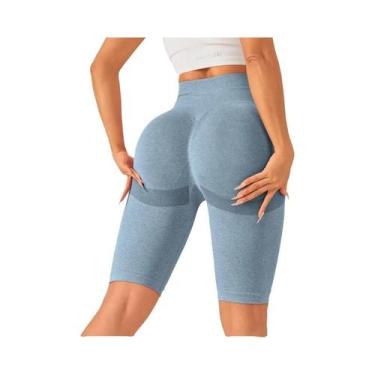 Imagem de Leggings Esportivas Sem Costura Para Mulheres, Shorts De Yoga Com Cont