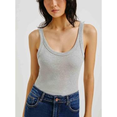 Imagem de Regata Hering N1TE Feminina Slim Ribana Algodão T. P/EXG, EXG, M2h, Me