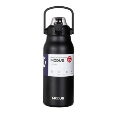 Imagem de MODUS Garrafa Térmica De Grande Capacidade Em Aço Inoxidável Com Canudo 1700ML (Preto)