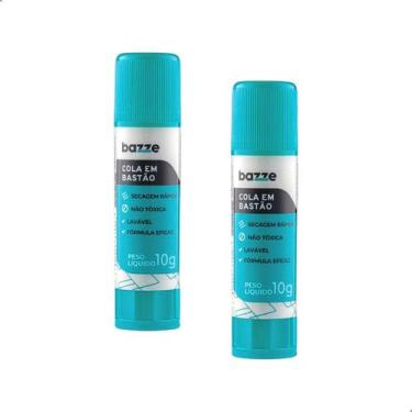 Imagem de Kit 2 Cola Bastão 10g Bazze Escolar Seca Rapido Lavável Atóxica - Daru