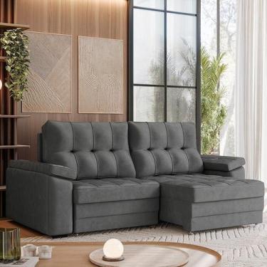 Imagem de Sofá Retrátil e Reclinável 3 Lugares Bipartido 210cm Danlí Espresso Mó