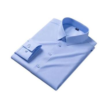 Imagem de Camisa Casual De Negócios Masculina Slim Fit Em Fibra De Bambu, Manga 