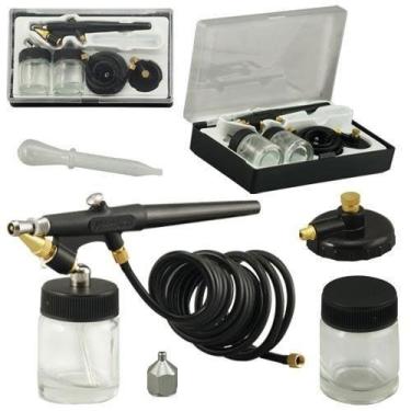 Imagem de Aerógrafo ação profissional 0.35mm 2 cubas vidro GT54 - Lorben