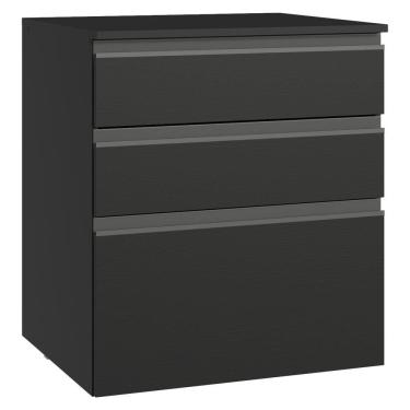 Imagem de Balcão De Cozinha 60 Cm 3 Gavetas Suspenso Preto Nice Madesa Preto