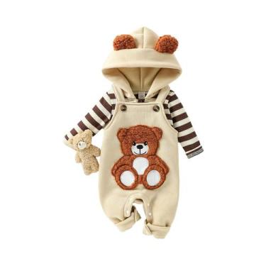 Imagem de Conjunto De Roupas Para Bebê Menino 2 Peças, Moletom Listrado De Manga