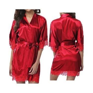 Imagem de Pijamas Femininos De Renda Macia, Vestido De Noite De Manga Curta, Rob