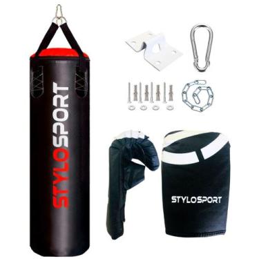 Imagem de Saco de pancada stylo 120 + luva bate saco adulto + suporte - STYLO SP