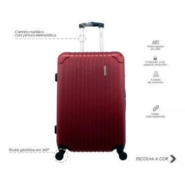 Imagem de Mala Rígida De Fibra 360° Tamanho Grande - Gladiador - A2 - Cereja