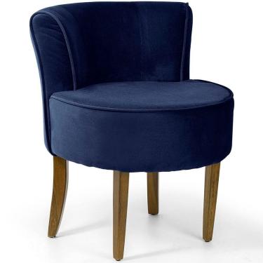 Imagem de Poltrona Decorativa Para Sala De Estar Olivia Pés Fixa Veludo Azul Royal - Nexta Casa