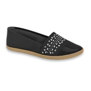 Imagem de SAPATILHA FEMININA MOLECA LONA SIDER/VERNIZ FRESH PRETO REF: 5287.280-Feminino