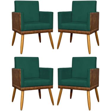 Imagem de Kit 4 Poltronas Lis Suede Verde Clique & Decore