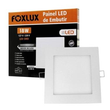 Imagem de Plafon Painel Foxlux Led 22,5cm Quadrado Sobrepor 18W 6,5K