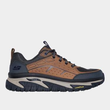 Imagem de Tênis Skechers Arch Fit Road Walker Vernal Masculino, Marrom, 40