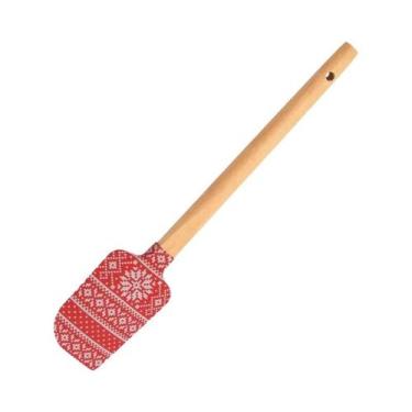 Imagem de Espátula De Silicone Com Cabo De Madeira Para Confeitaria E Decoração 