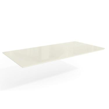 Imagem de Tampo Mesa Sala de Jantar TA45 em Madeira com Vidro 180cm Freijó e Off White Kappesberg