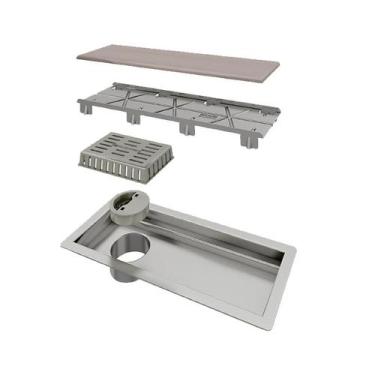 Imagem de Ralo Linear Tiny Base Inox Tampa Oculta Elleve