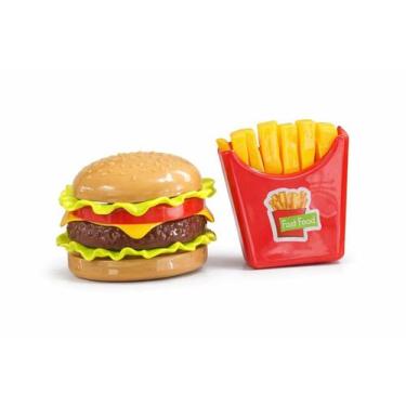 Imagem de Kit Comidinha Infantil Hambúrguer Batata Brinquedo Cozinha - Dutetoys