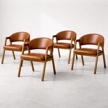 Imagem de Kit 4 Cadeiras Jantar Allegra Madeira Maciça Facil Montagem Cor:materi