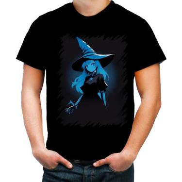Imagem de Camiseta Colorida Bruxa Halloween Azul Festa 4 - Kasubeck Store, INF 0