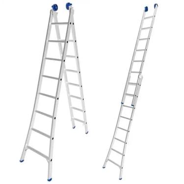 Imagem de Escada De Alumínio Extensiva 2 X 8 Degraus 2,53 X 4,21 Metros Mor
