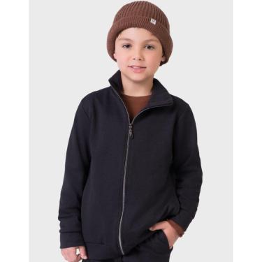 Imagem de Jaqueta Moletinho Gola Alta Com Zíper Quentinho Dia a Dia Elegante Inverno Frio - Menino 4 a 14 anos-Masculino